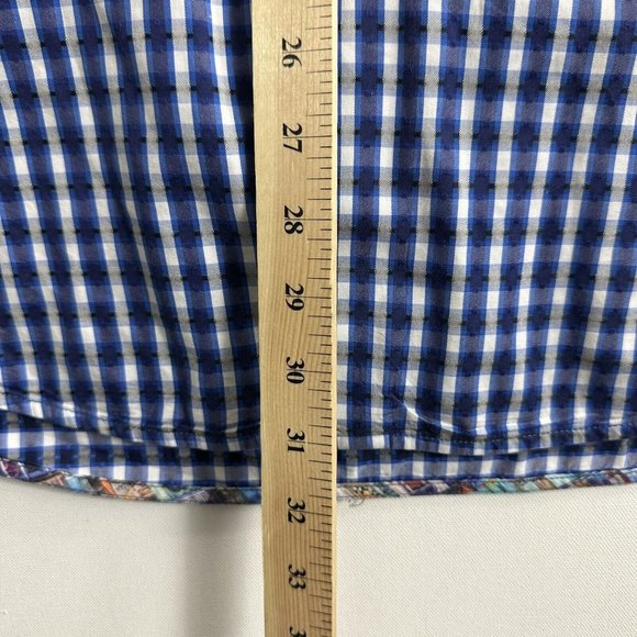 ROBERT GRAHAM Button Up Shirt Men Large Classic Fit India Flip Cuff Check Accent - Picture 8 of 9